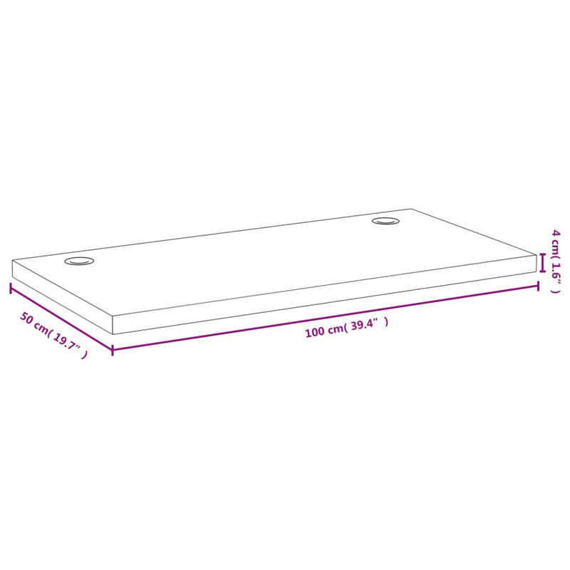 Blat de birou, 100x50x4 cm, bambus