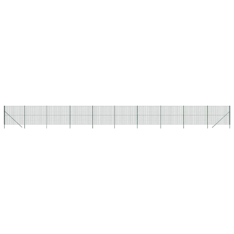 Gard plasă de sârmă, verde, 2x25 m, oțel galvanizat
