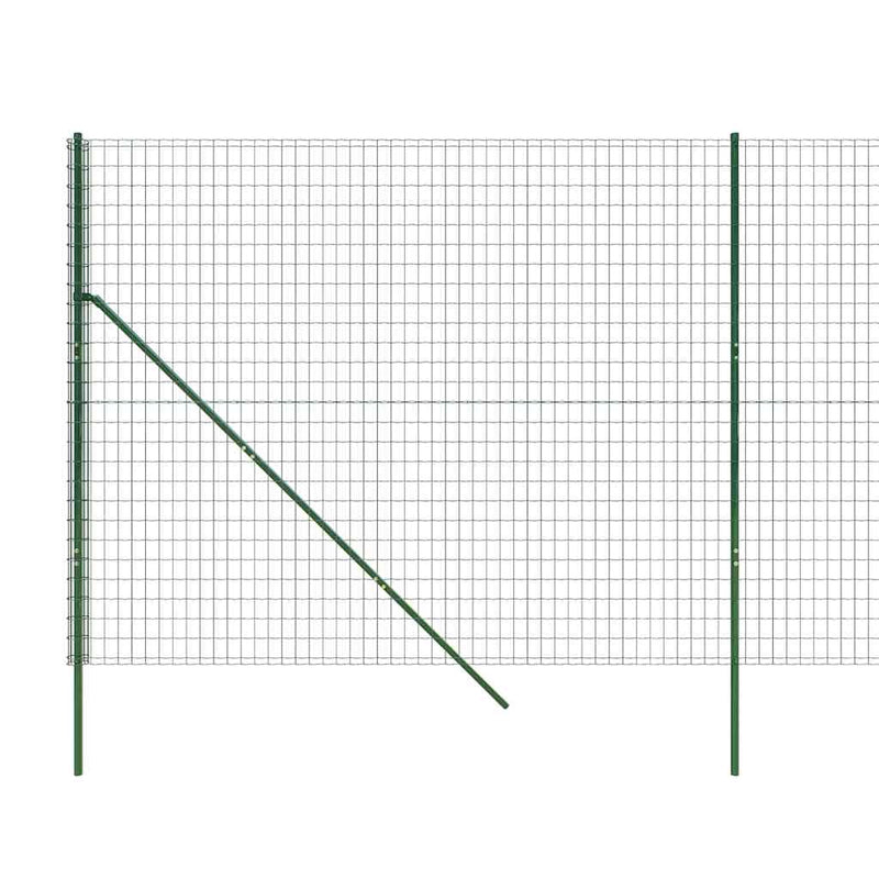 Gard plasă de sârmă, verde, 2x25 m, oțel galvanizat