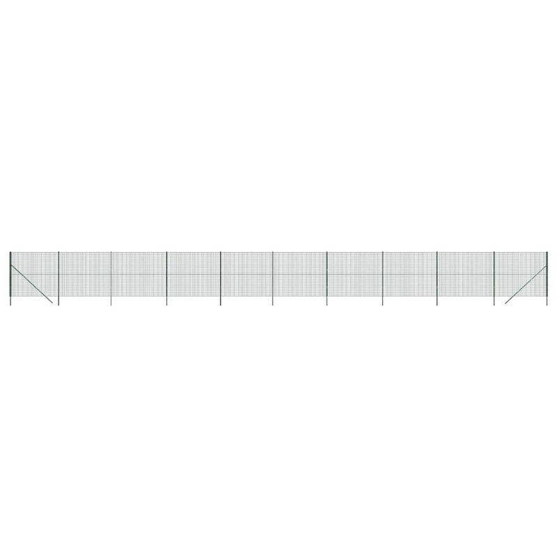 Gard plasă de sârmă, verde, 2,2x25 m, oțel galvanizat