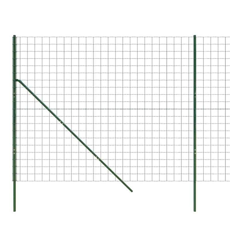 Gard plasă de sârmă, verde, 2x25 m, oțel galvanizat