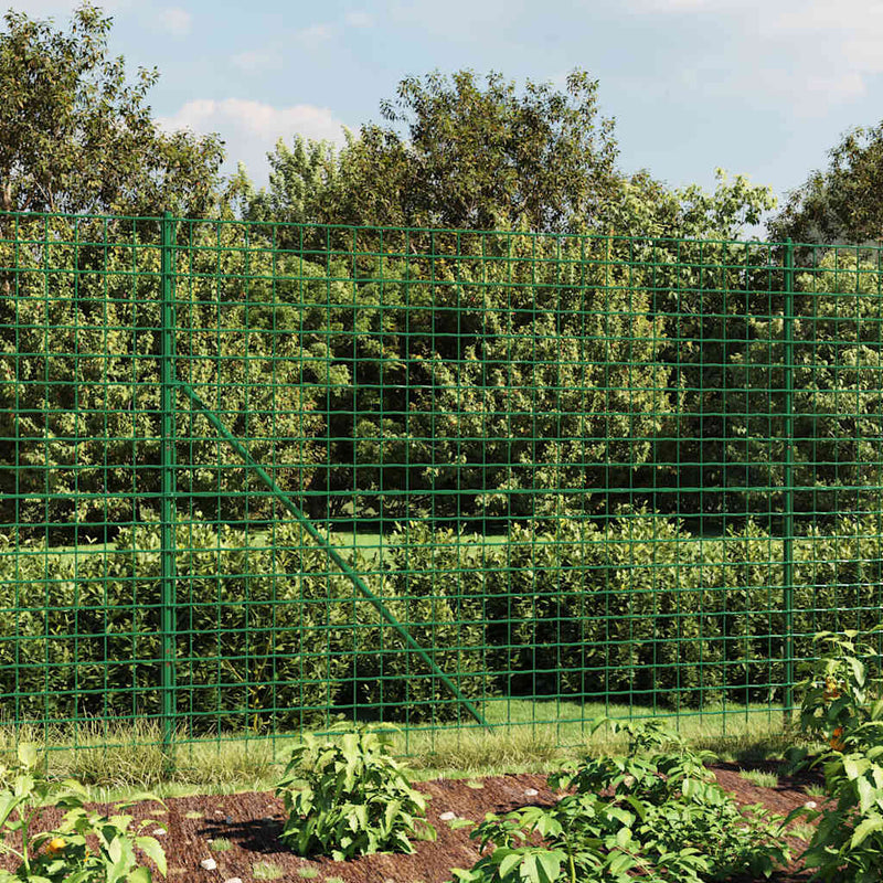 Gard plasă de sârmă, verde, 2x25 m, oțel galvanizat