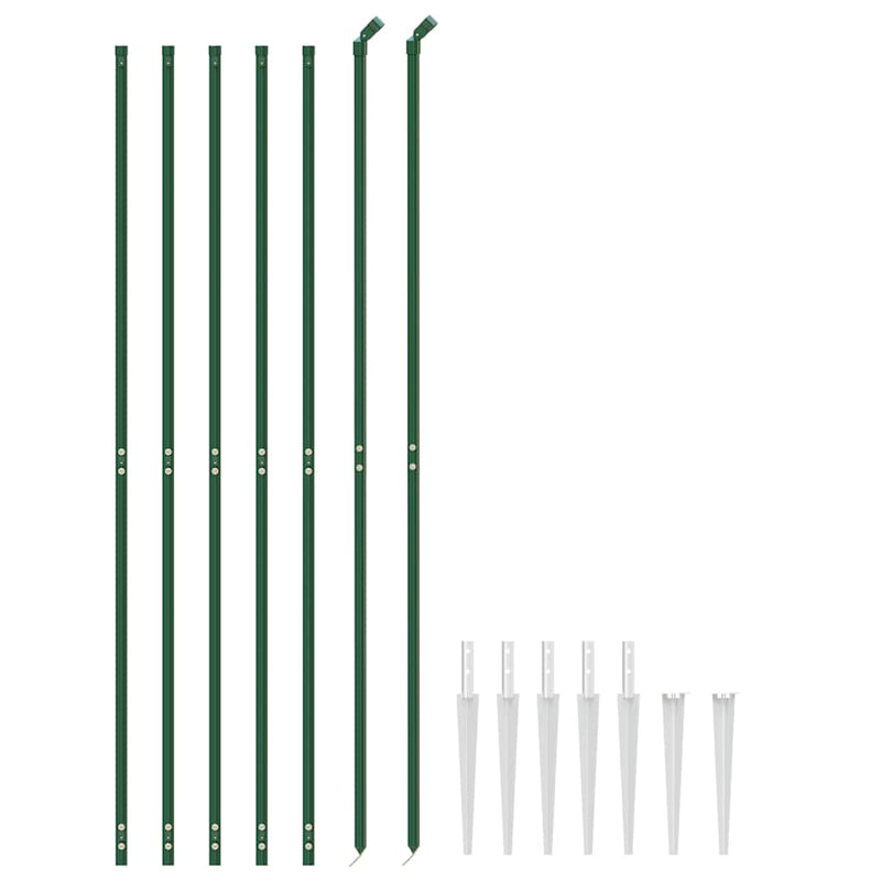Gard plasă de sârmă cu țăruși de fixare, verde, 2x10 m