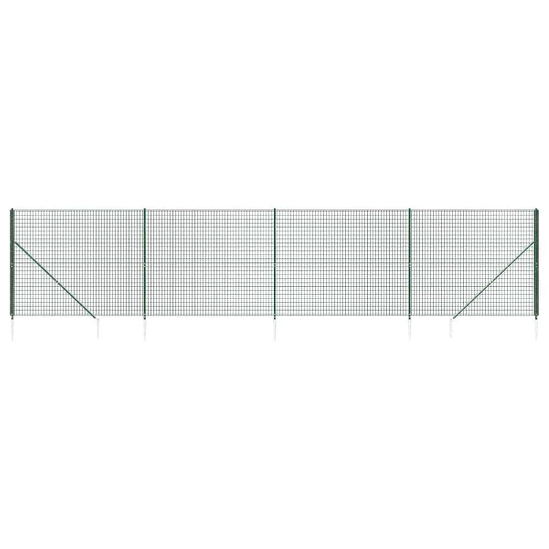 Gard plasă de sârmă cu țăruși de fixare, verde, 2,2x10 m