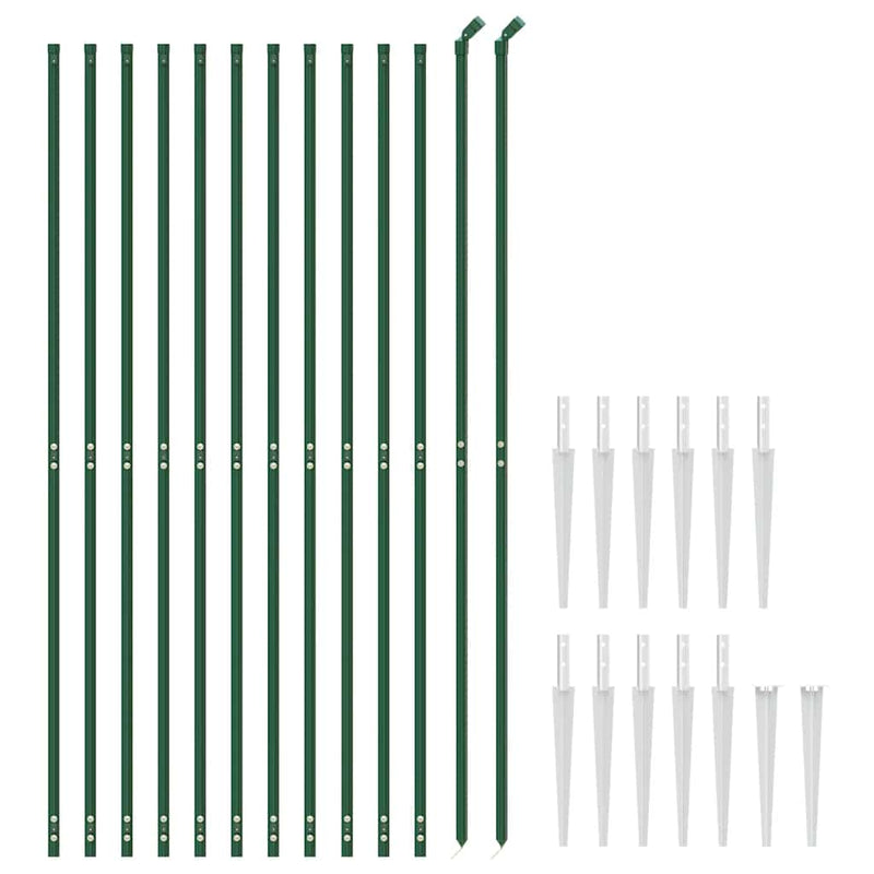 Gard plasă de sârmă cu țăruși de fixare, verde, 1,4x25 m