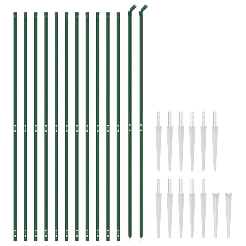 Gard plasă de sârmă cu țăruși de fixare, verde, 1,8x25 m