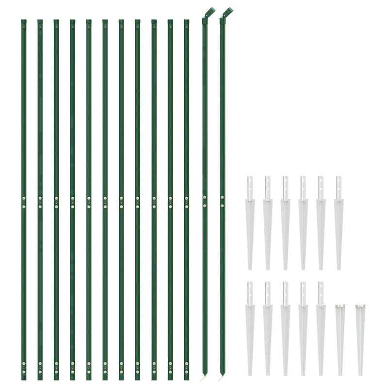 Gard plasă de sârmă cu țăruși de fixare, verde, 2x25 m