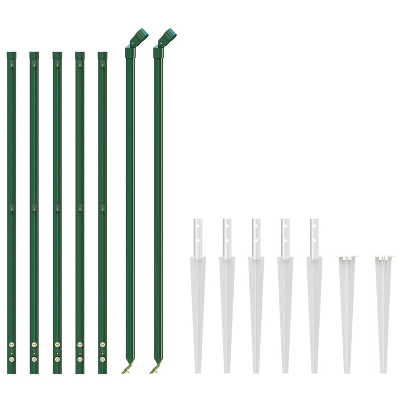 Gard plasă de sârmă cu țăruși de fixare, verde, 1,1x10 m