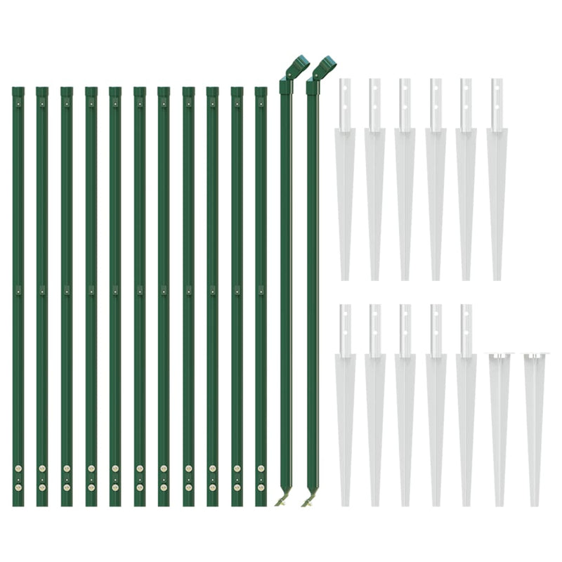 Gard plasă de sârmă cu țăruși de fixare, verde, 1,1x25 m