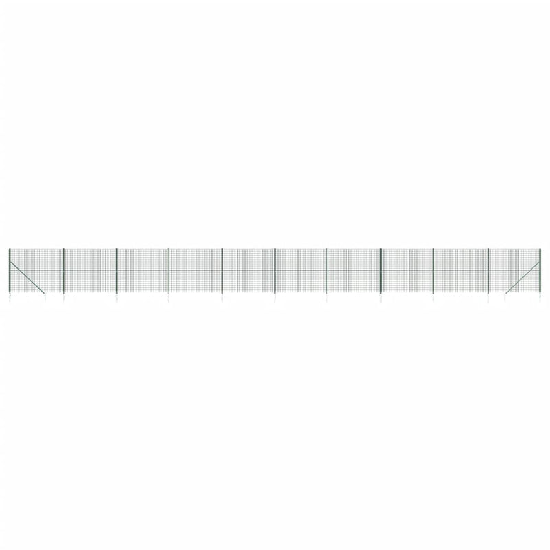 Gard plasă de sârmă cu țăruși de fixare, verde, 1,4x25 m
