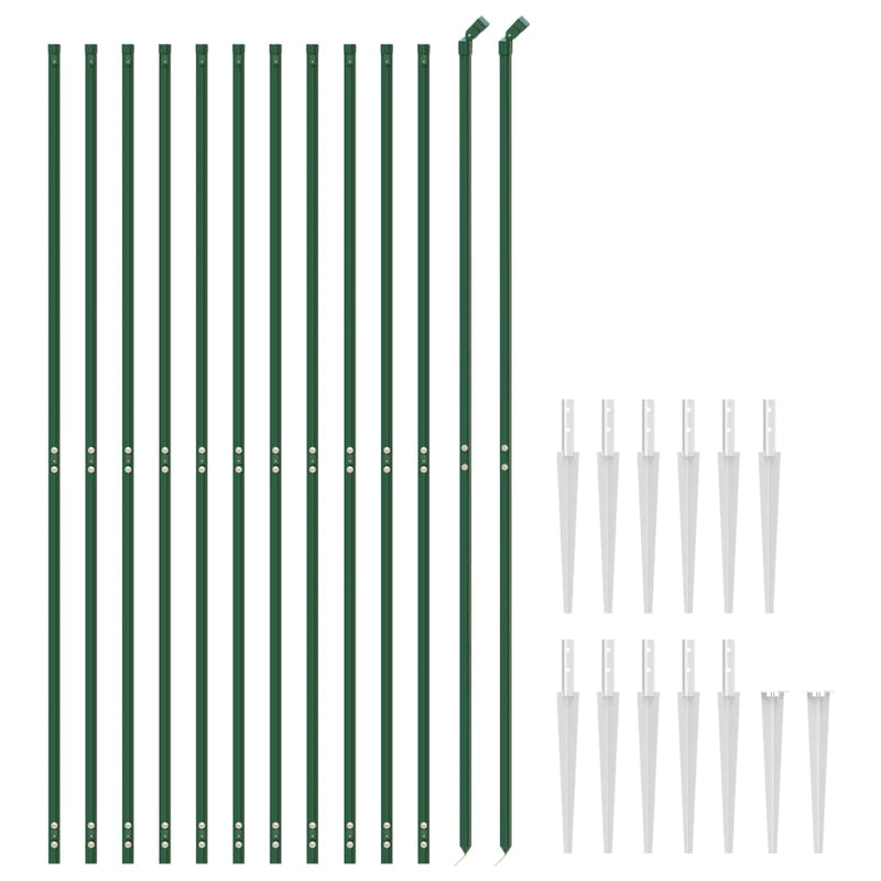 Gard plasă de sârmă cu țăruși de fixare, verde, 1,4x25 m
