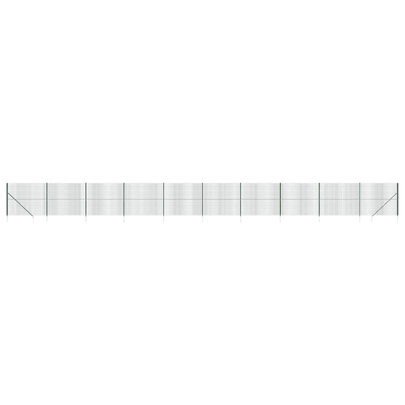 Gard plasă de sârmă cu țăruși de fixare, verde, 1,6x25 m