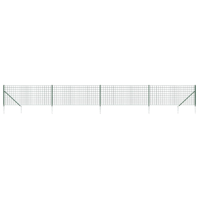 Gard plasă de sârmă cu țăruși de fixare, verde, 0,8x10 m