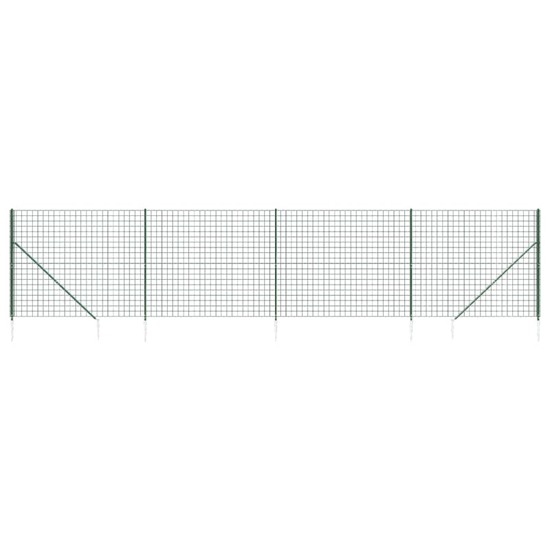 Gard plasă de sârmă cu țăruși de fixare, verde, 2,2x10 m