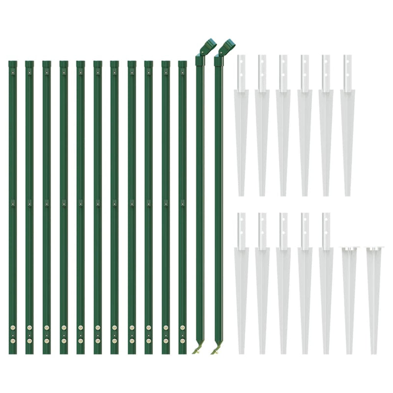 Gard plasă de sârmă cu țăruși de fixare, verde, 1x25 m