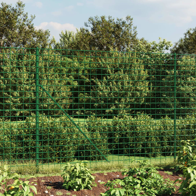 Gard plasă de sârmă cu țăruși de fixare, verde, 1,6x25 m