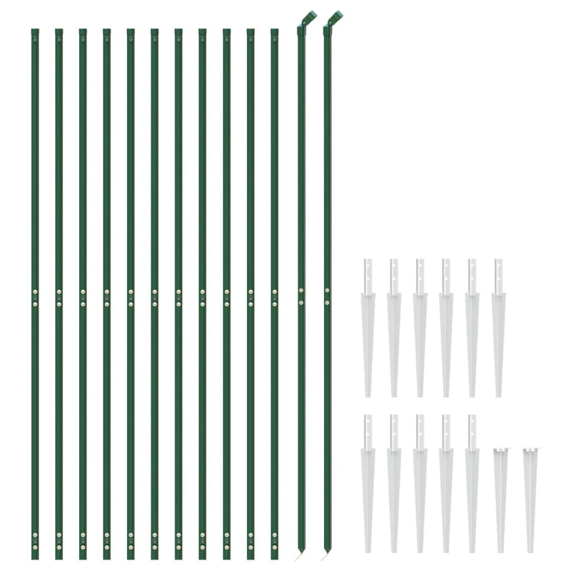 Gard plasă de sârmă cu țăruși de fixare, verde, 1,8x25 m