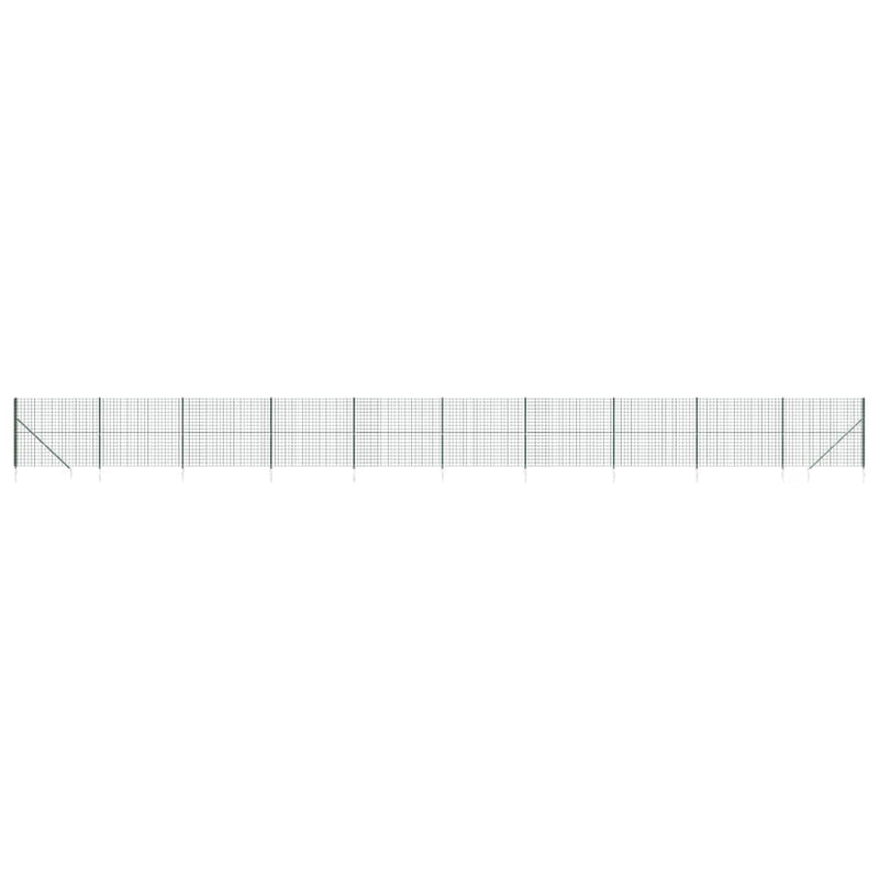 Gard plasă de sârmă cu țăruși de fixare, verde, 2,2x25 m