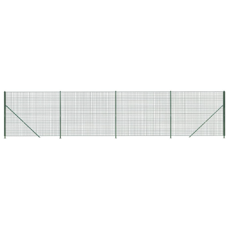 Gard plasă de sârmă cu bordură, verde, 2,2x10 m