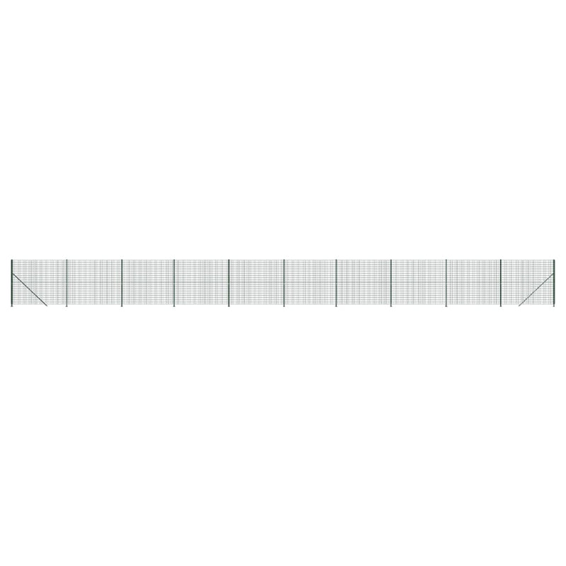 Gard plasă de sârmă cu bordură, verde, 2x25 m