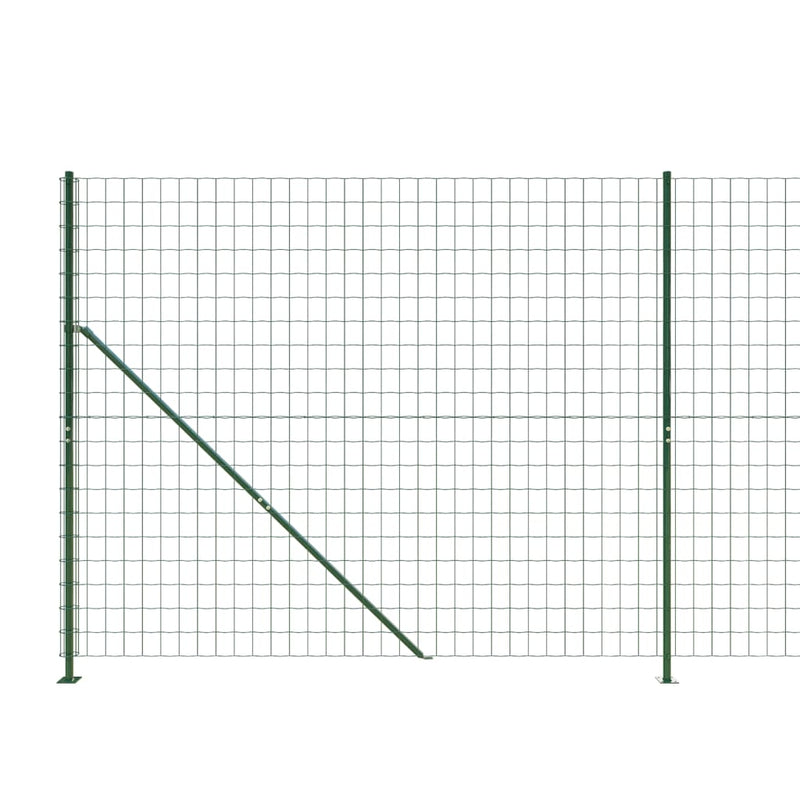 Gard plasă de sârmă cu bordură, verde, 2x25 m