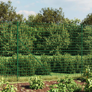 Gard plasă de sârmă cu bordură, verde, 2,2x25 m