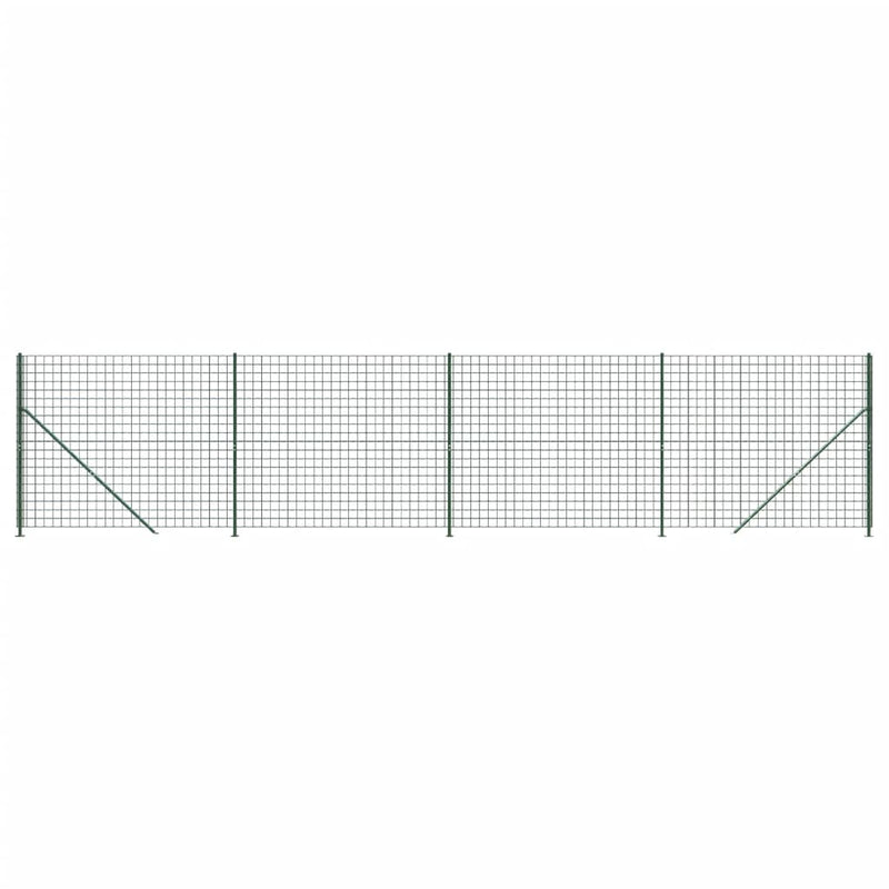Gard plasă de sârmă cu bordură, verde, 1,4x10 m