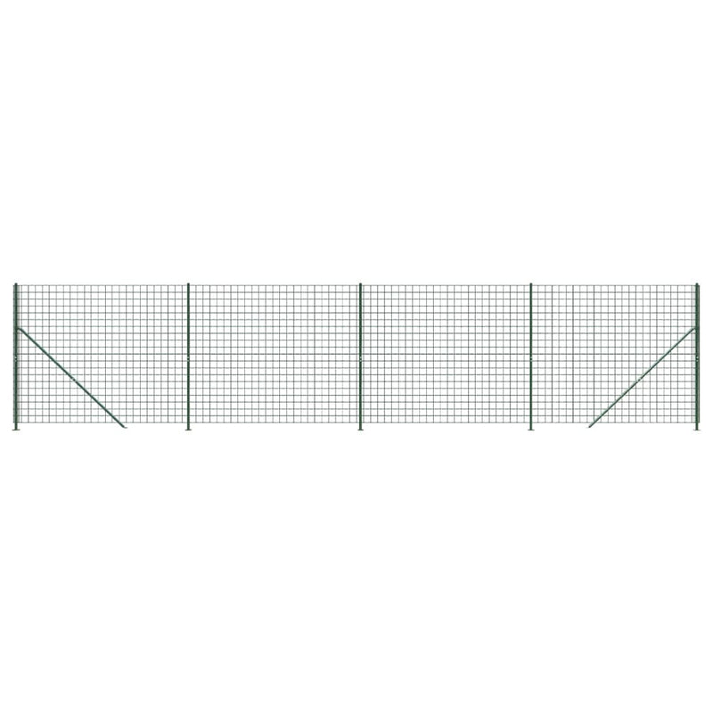 Gard plasă de sârmă cu bordură, verde, 2,2x10 m