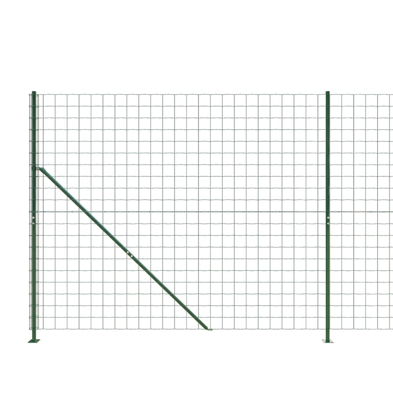Gard plasă de sârmă cu bordură, verde, 2,2x10 m