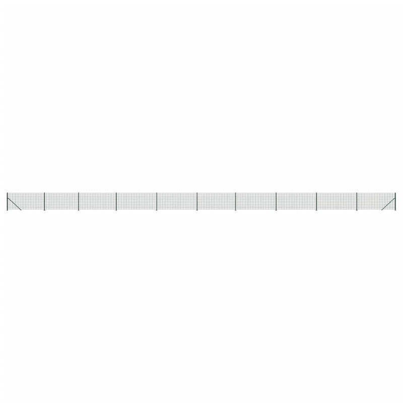 Gard plasă de sârmă cu bordură, verde, 1,1x25 m