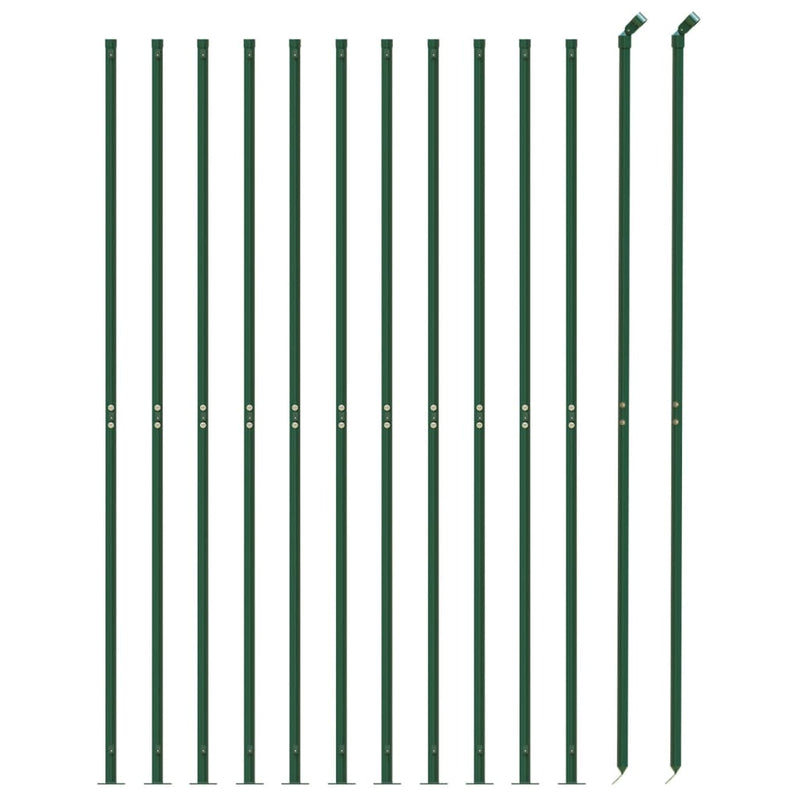 Gard plasă de sârmă cu bordură, verde, 1,1x25 m