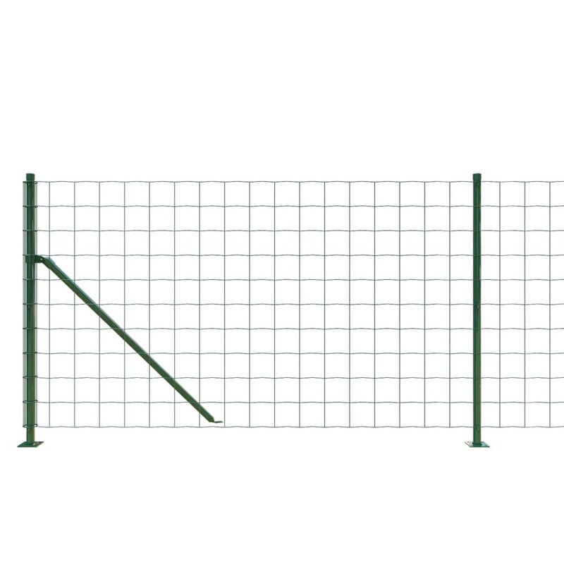 Gard plasă de sârmă cu bordură, verde, 1,1x25 m