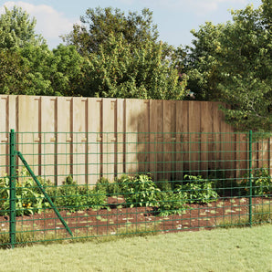 Gard plasă de sârmă cu bordură, verde, 1,1x25 m