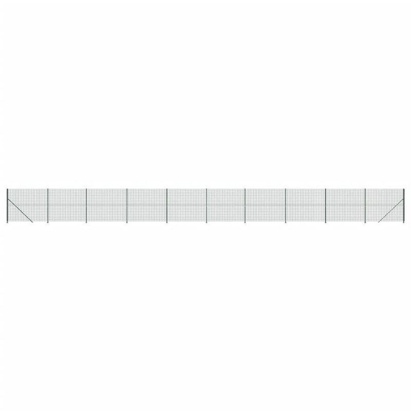 Gard plasă de sârmă cu bordură, verde, 2x25 m
