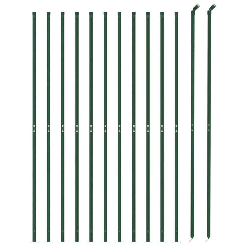 Gard plasă de sârmă cu bordură, verde, 2x25 m