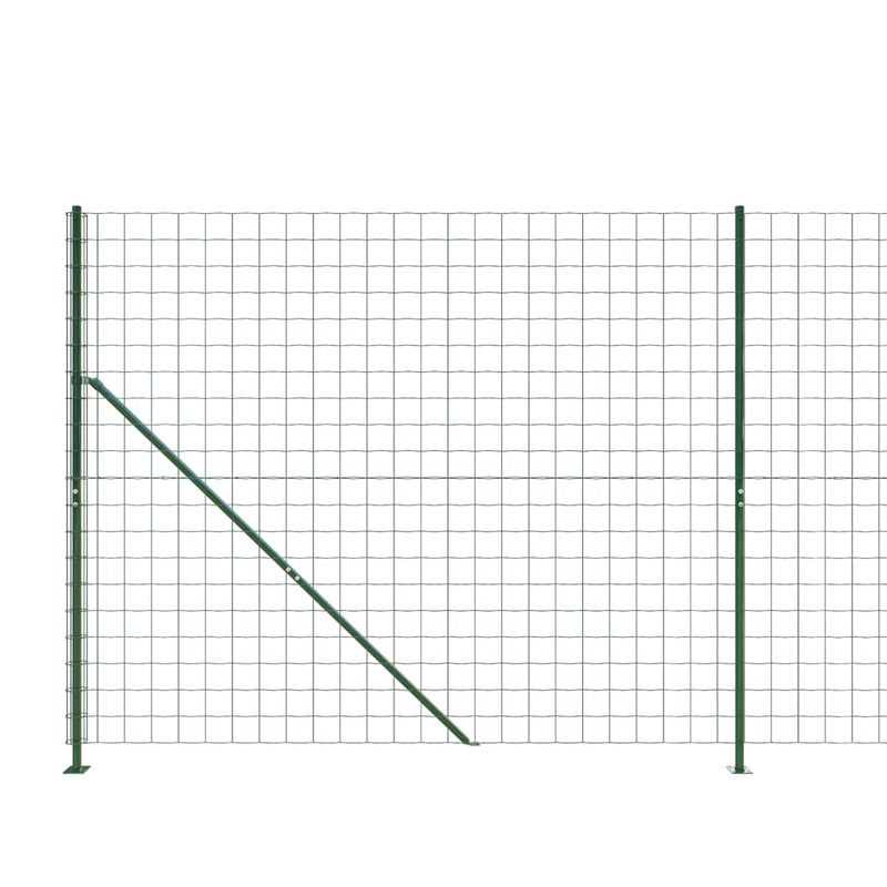 Gard plasă de sârmă cu bordură, verde, 2x25 m