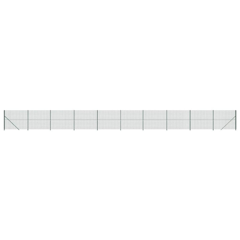 Gard plasă de sârmă cu bordură, verde, 2,2x25 m