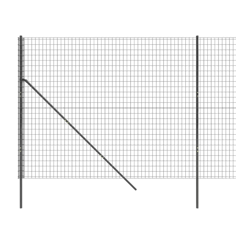 Gard plasă de sârmă, antracit, 2,2x25 m, oțel galvanizat