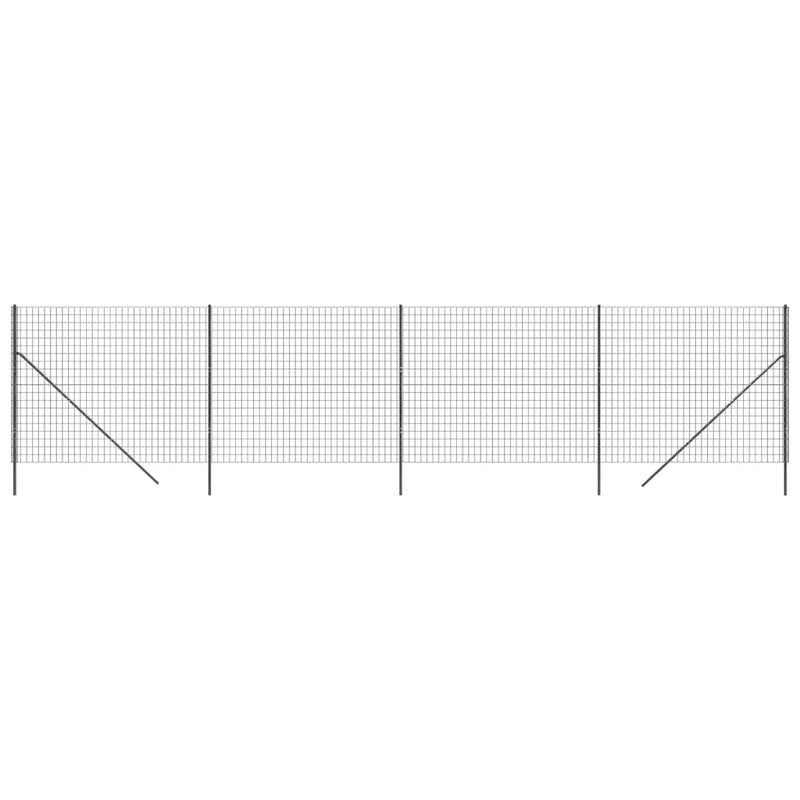 Gard plasă de sârmă, antracit, 1,6x10 m, oțel galvanizat