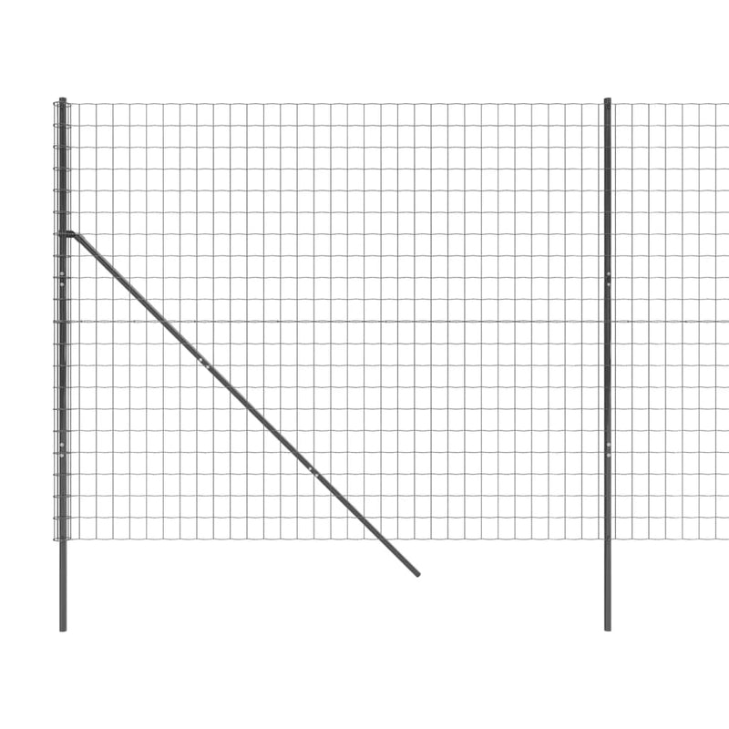 Gard plasă de sârmă, antracit, 1,6x10 m, oțel galvanizat
