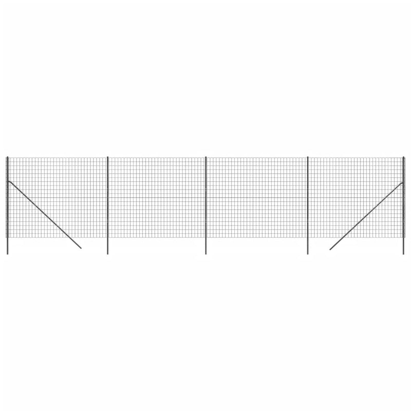 Gard plasă de sârmă, antracit, 1,8x10 m, oțel galvanizat