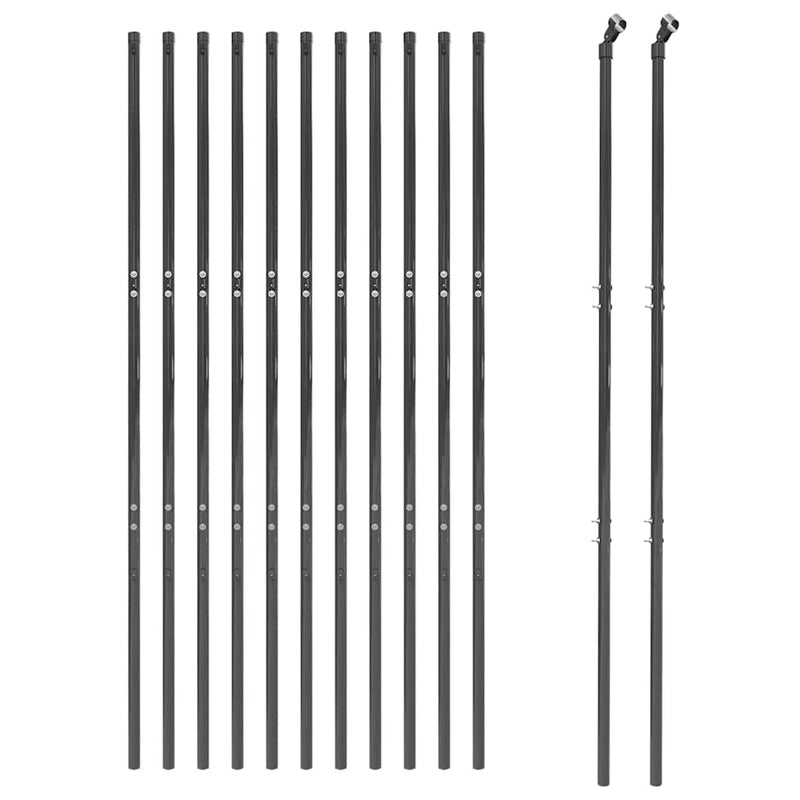 Gard plasă de sârmă, antracit, 2x25 m, oțel galvanizat