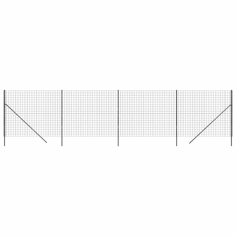 Gard plasă de sârmă, antracit, 2,2x10 m, oțel galvanizat