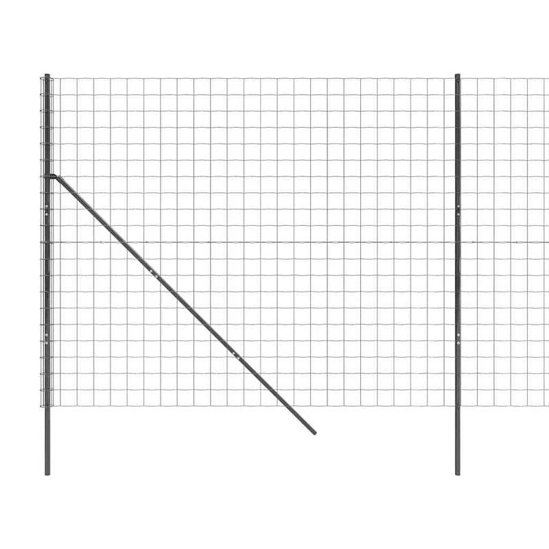 Gard plasă de sârmă, antracit, 2,2x10 m, oțel galvanizat