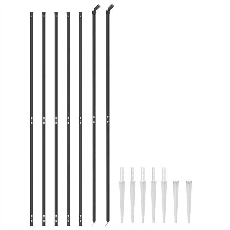 Gard plasă de sârmă cu țăruși de fixare, antracit, 1,4x10 m