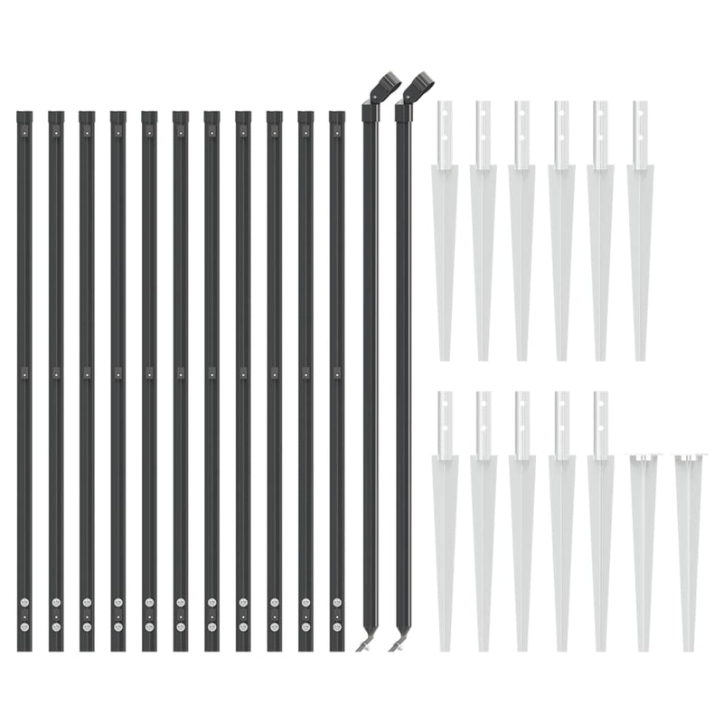 Gard plasă de sârmă cu țăruși de fixare, antracit, 1,1x25 m