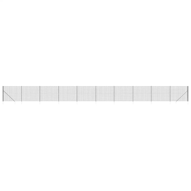 Gard plasă de sârmă cu țăruși de fixare, antracit, 2x25 m