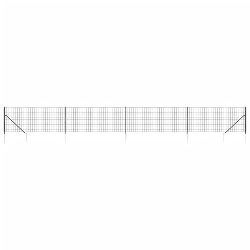 Gard plasă de sârmă cu țăruși de fixare, antracit, 1x10 m