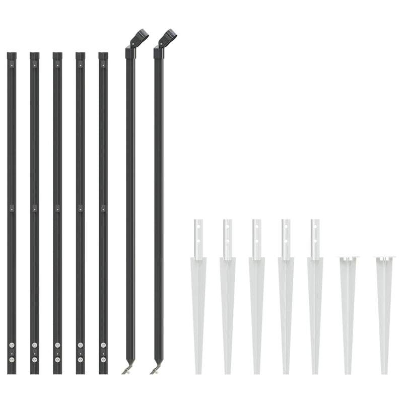 Gard plasă de sârmă cu țăruși de fixare, antracit, 1x10 m