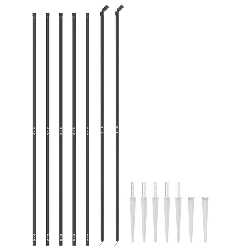 Gard plasă de sârmă cu țăruși de fixare, antracit, 1,4x10 m